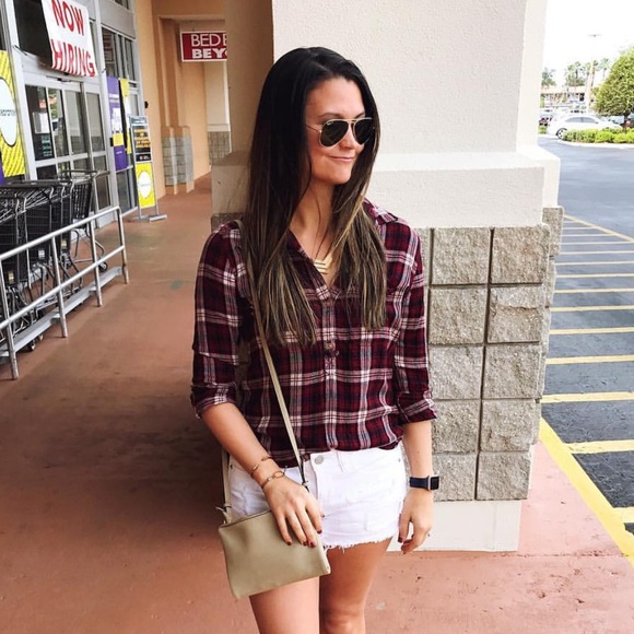 American Eagle Outfitters Tops - Red Flannel Shirt